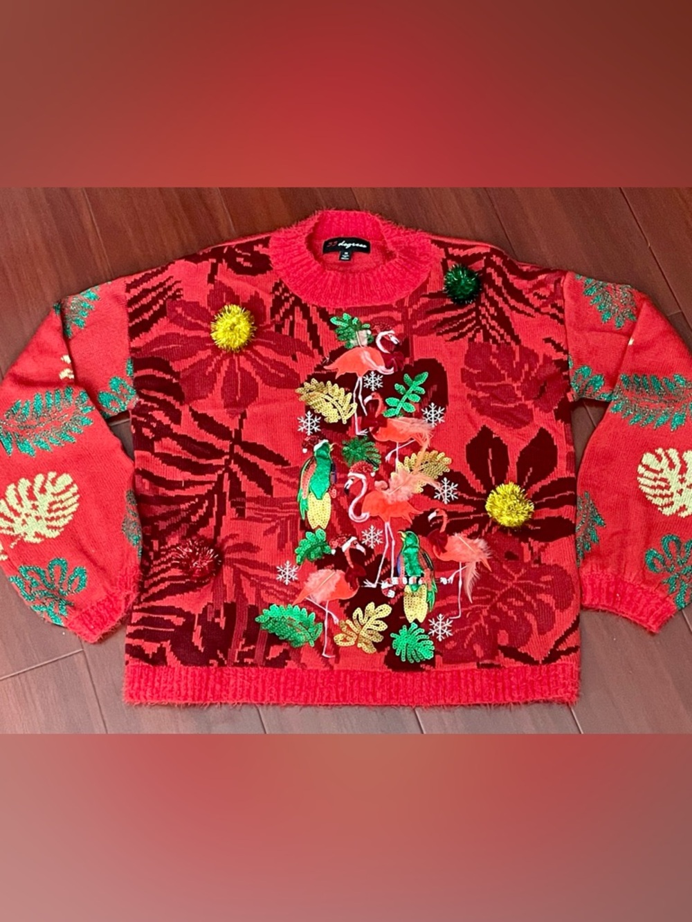 32 Degrees Ugly Christmas Fuzzy Knit Sweater